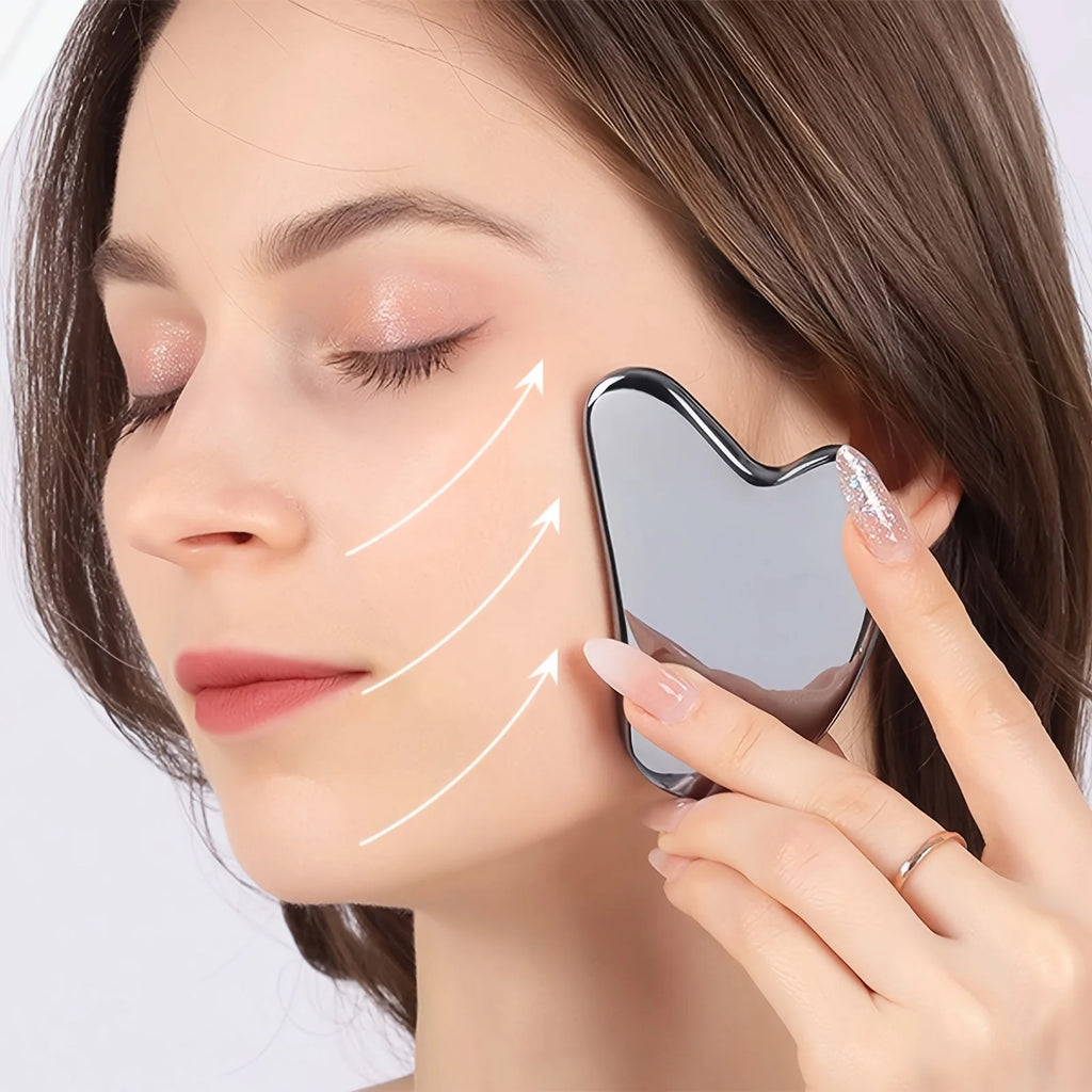Stainless Steel Gua Sha Facial Tool – Unbreakable, Cooling Self-Care Ritual