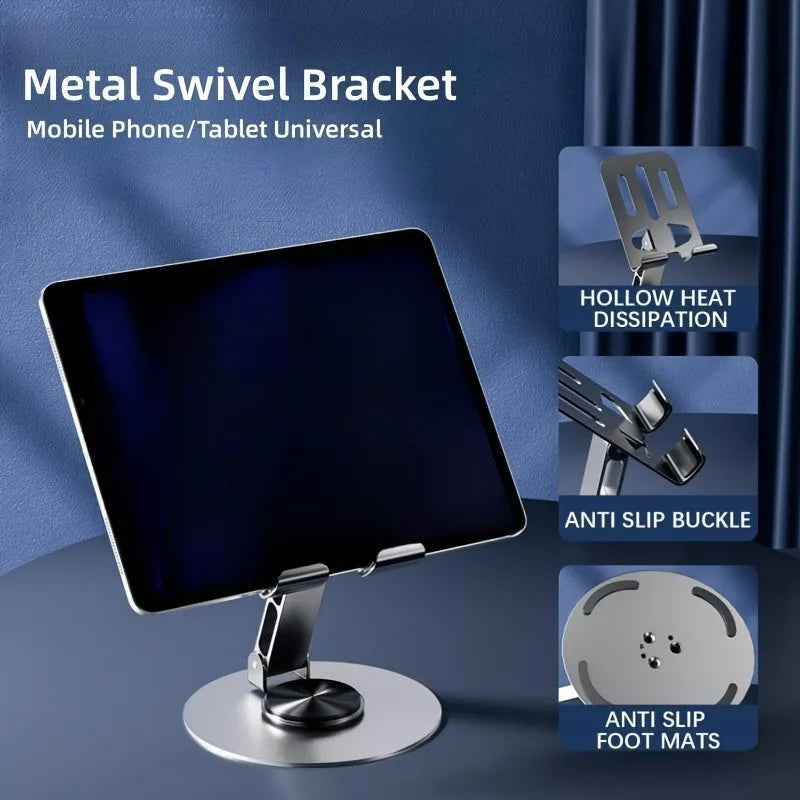 Adjustable Aluminum Phone & Tablet Stand – For Recipes, Reading & Video Calls
