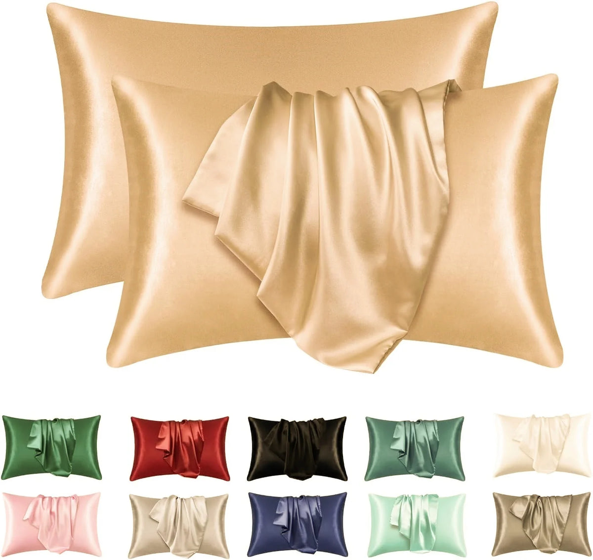 Silky satin pillowcase set of 2, photo 7 of 16