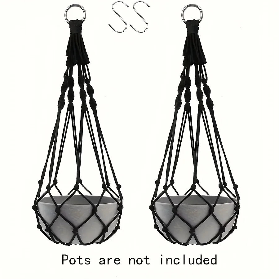 Handwoven macrame plant hangers, set of 2, photo 7 of 8