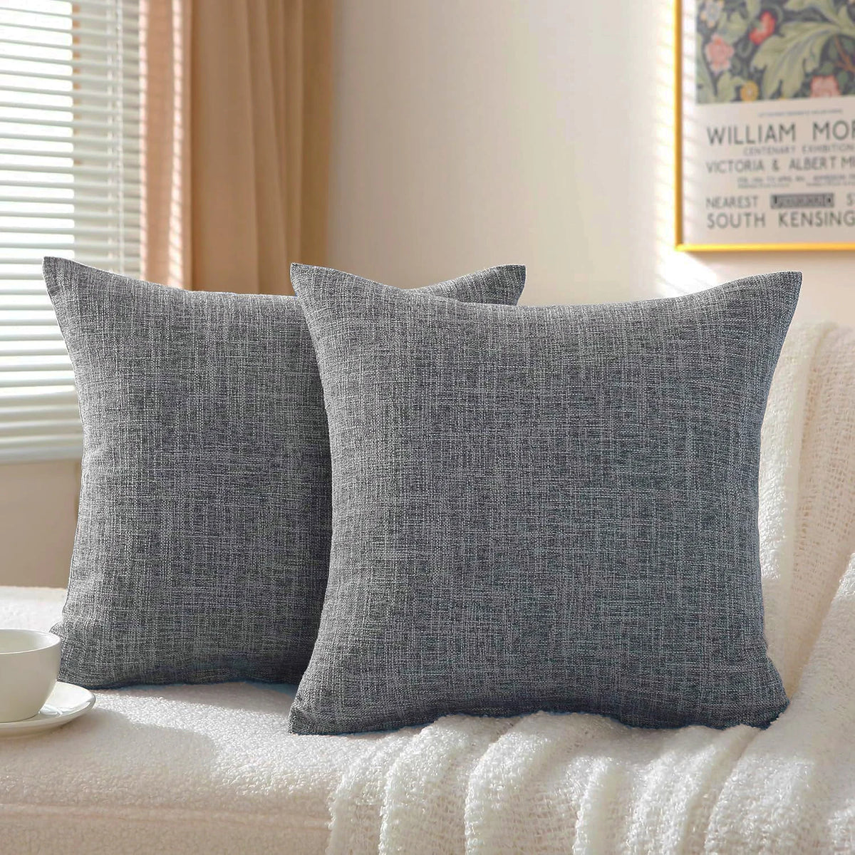 Linen-blend throw pillow covers in earthy tones, photo 10 of 20