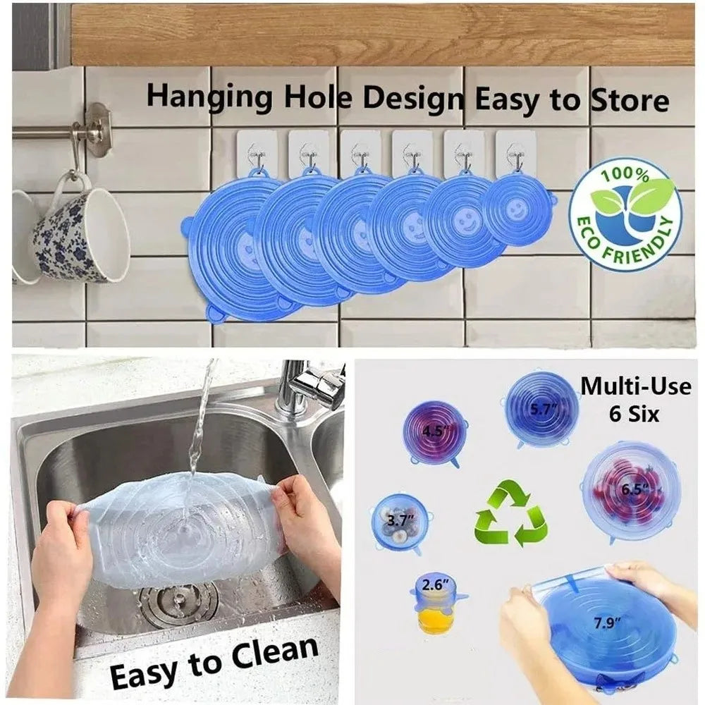 Silicone stretch lids, 6 sizes, photo 3 of 16