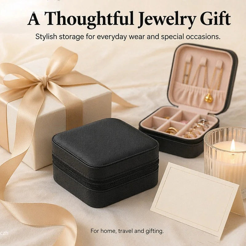 Mini Travel Jewelry Case – Compact Organizer for Rings, Earrings & Necklaces