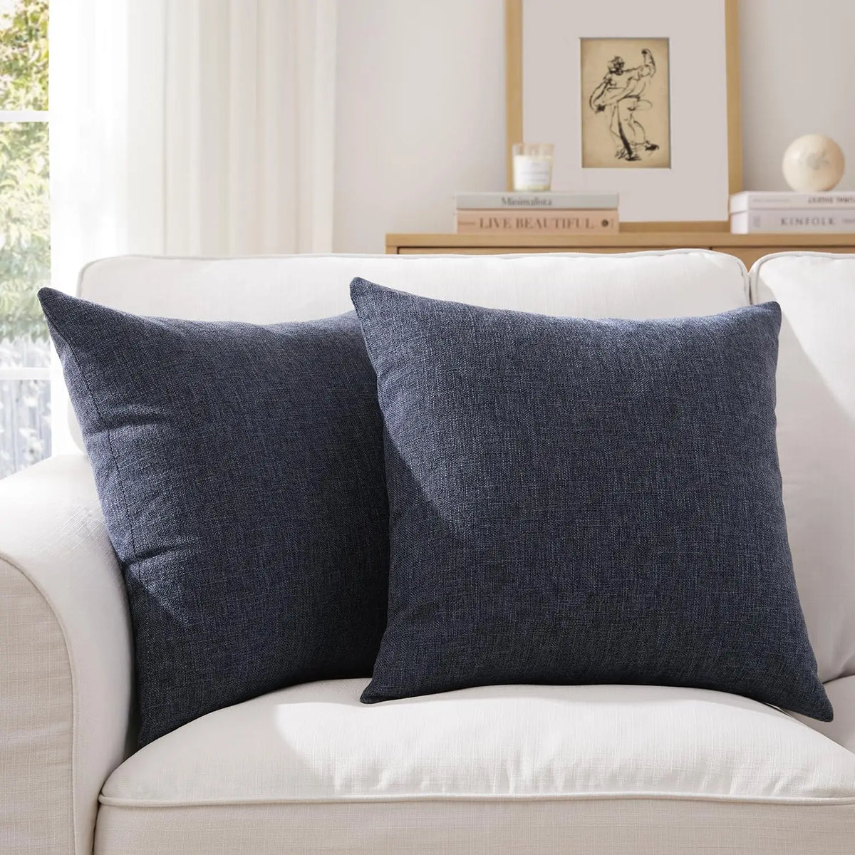 Linen-blend throw pillow covers in earthy tones, photo 14 of 20