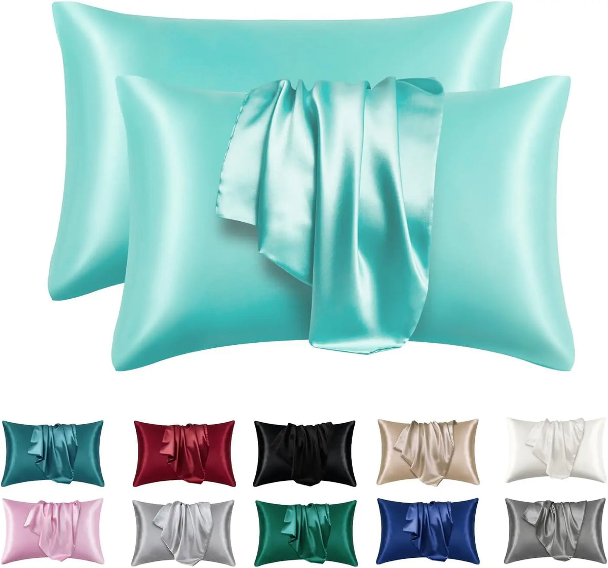 Silky satin pillowcase set of 2, photo 8 of 16
