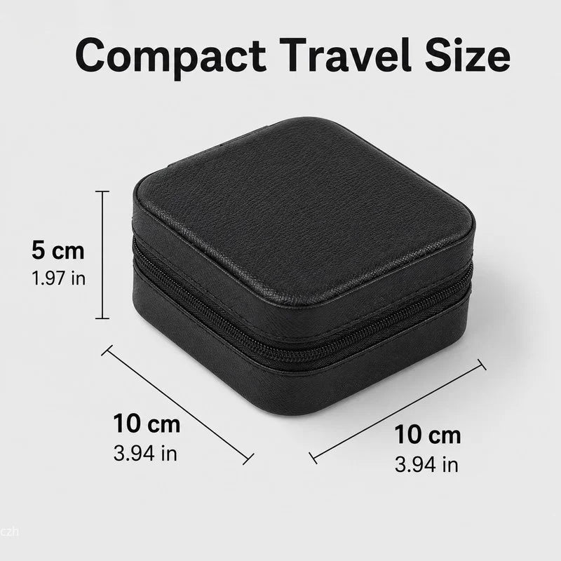Mini Travel Jewelry Case – Compact Organizer for Rings, Earrings & Necklaces