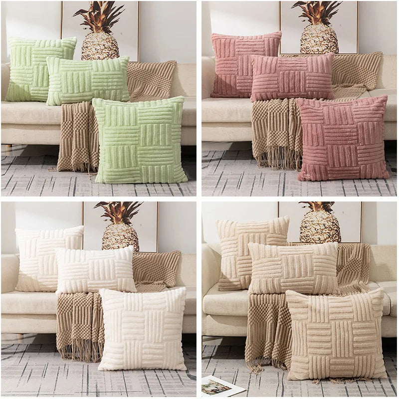 Faux Fur Throw Pillow Covers, Set of 2 – Plush Cozy Cushion Covers