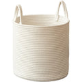 Woven Cotton Rope Storage Basket – Cozy Blanket Basket with Handles