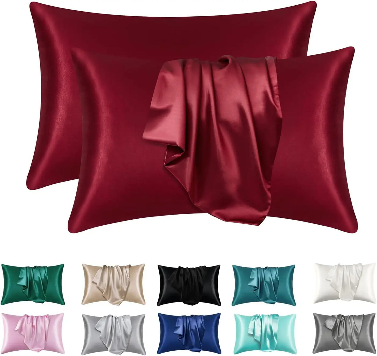 Silky satin pillowcase set of 2, photo 9 of 16