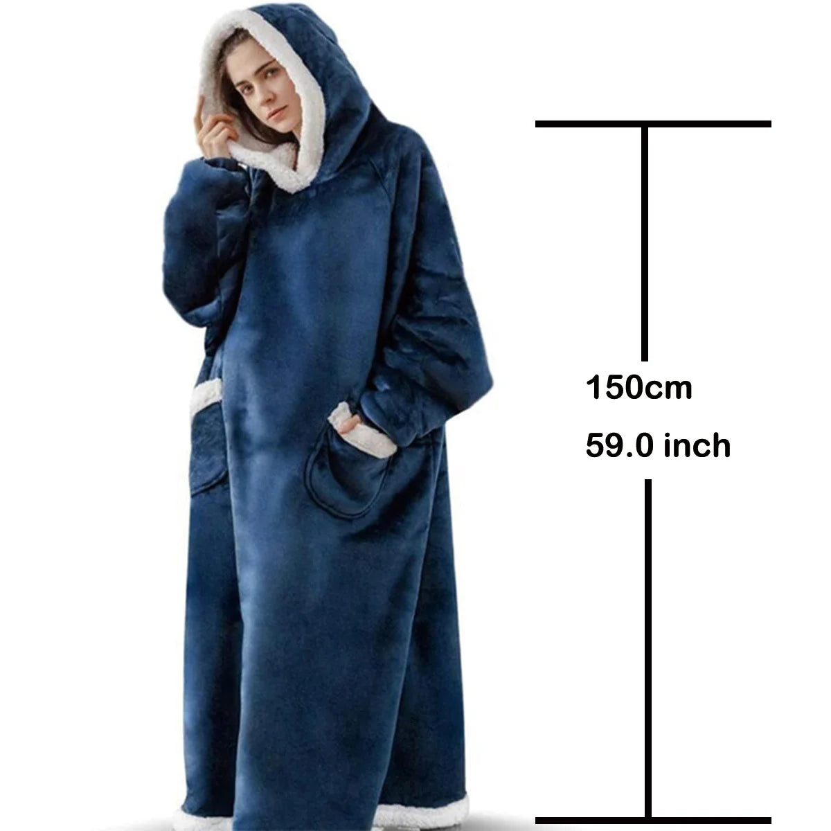 Oversized Wearable Blanket Hoodie – Cozy Fleece
