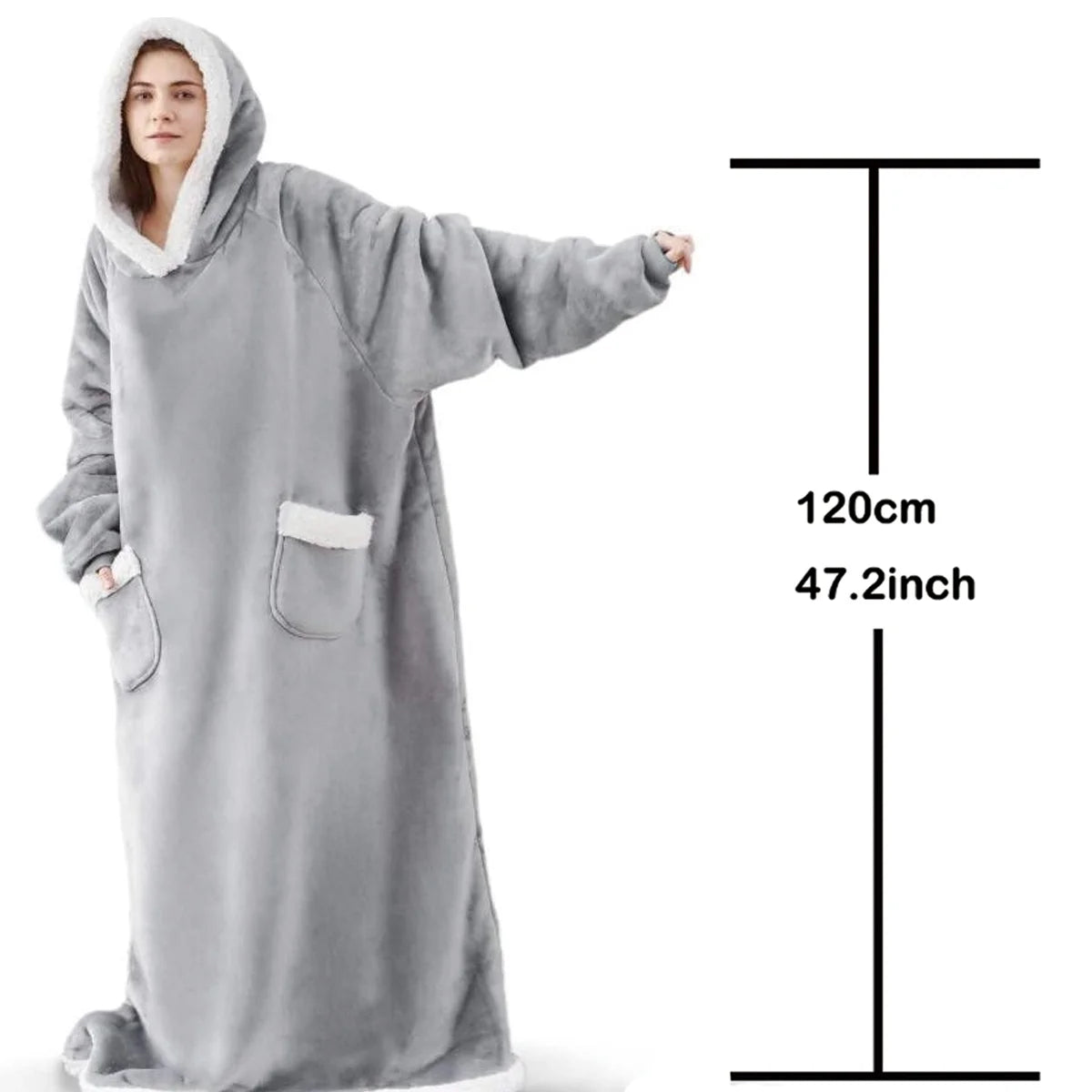Oversized Wearable Blanket Hoodie – Cozy Fleece