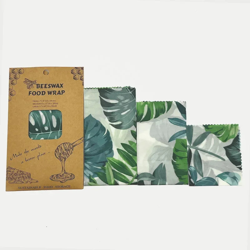 Beeswax Food Wraps, 3-Pack – Reusable Botanical Wraps for a Low-Waste Kitchen