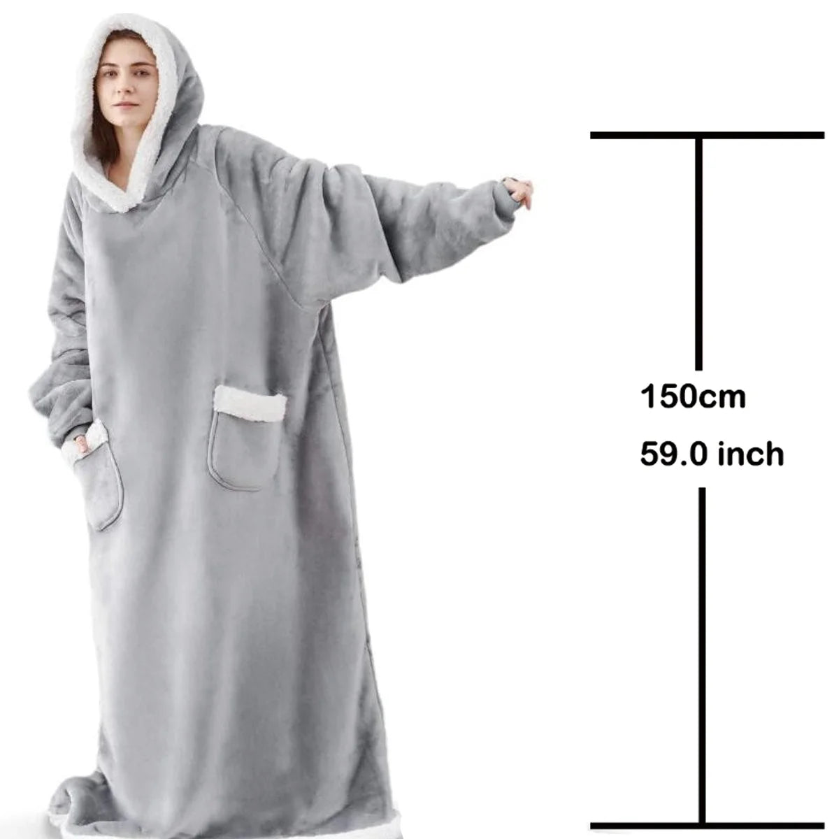 Oversized Wearable Blanket Hoodie – Cozy Fleece