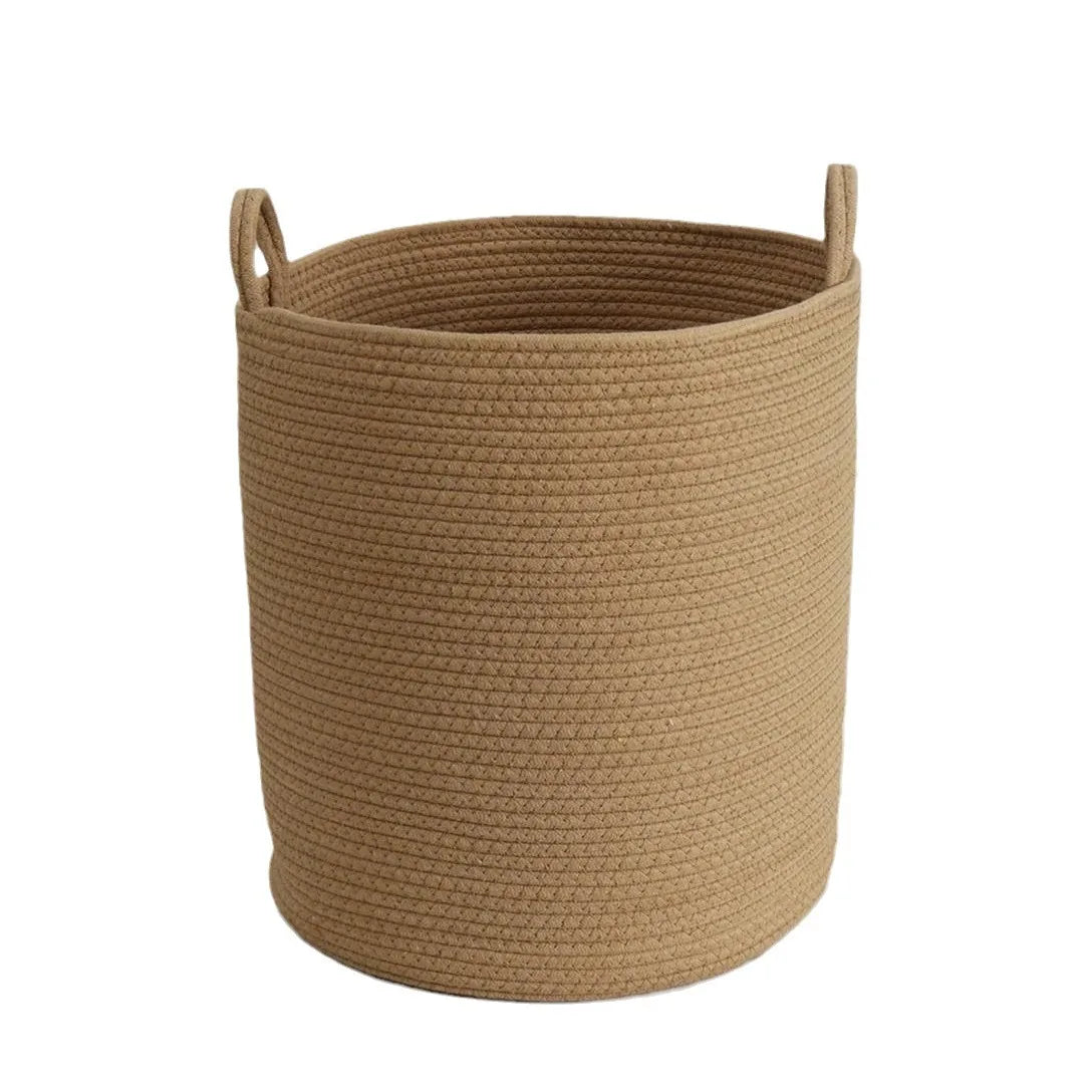 Woven cotton rope storage basket with handles, photo 8 of 8