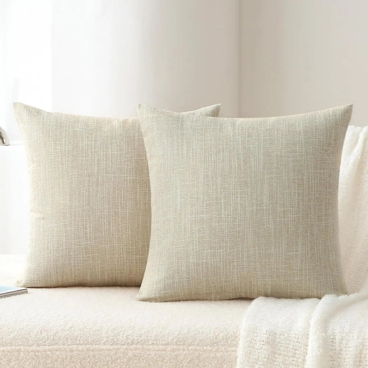 Linen-blend throw pillow covers in earthy tones, photo 13 of 20