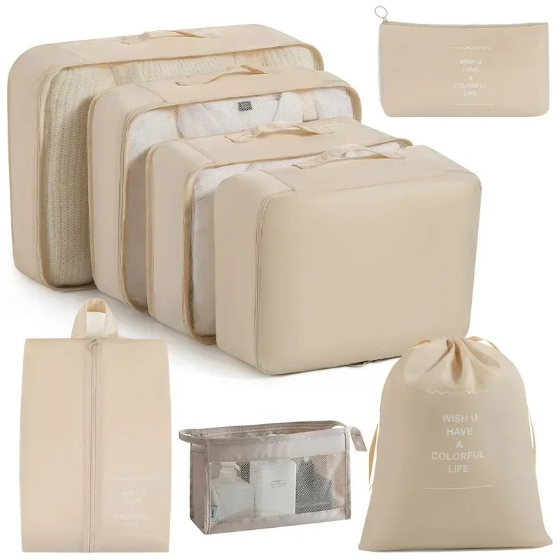 Packing Cubes Set of 8 – Lightweight Suitcase Organizers for Calm Travel