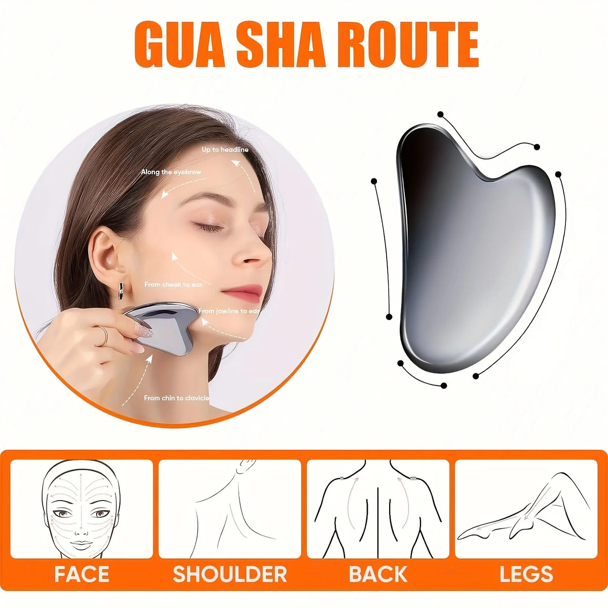 Stainless Steel Gua Sha Facial Tool – Unbreakable, Cooling Self-Care Ritual