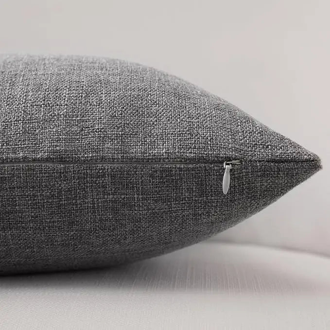 Linen-blend throw pillow covers in earthy tones, photo 4 of 20