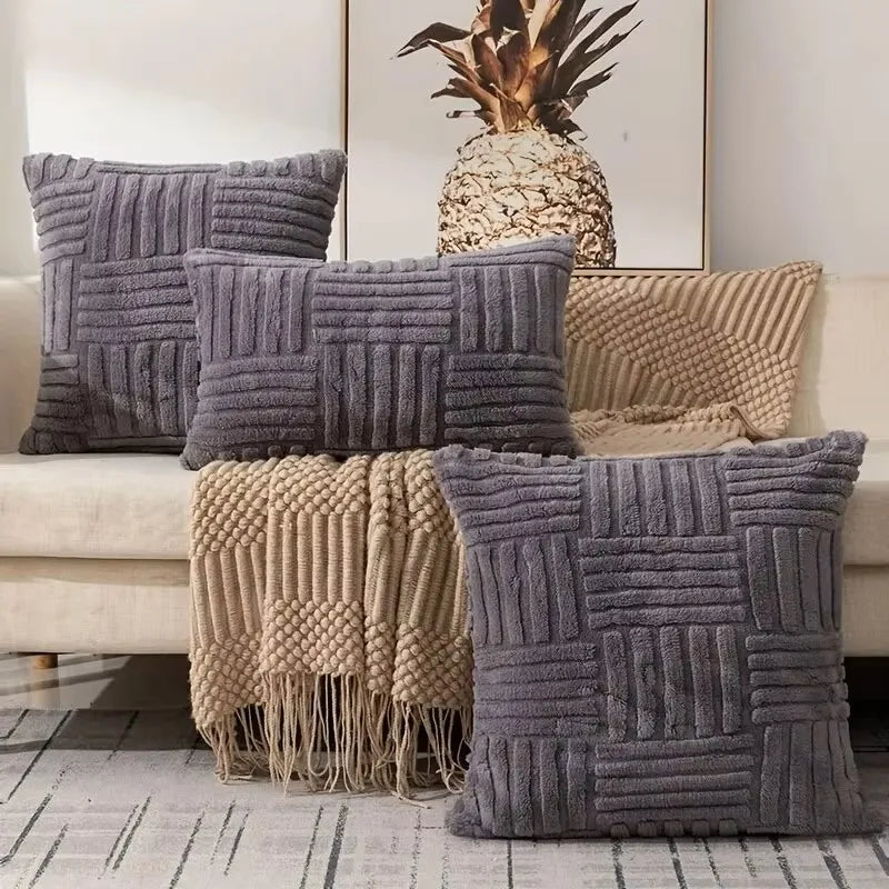 Faux Fur Throw Pillow Covers, Set of 2 – Plush Cozy Cushion Covers