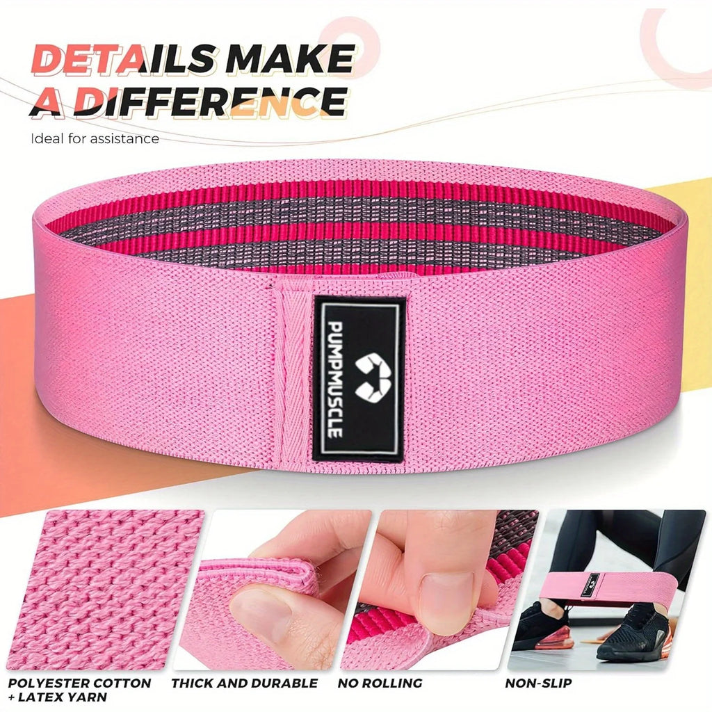 Fabric Resistance Bands Set of 3 – Non-Slip Loop Bands for Gentle Home Workouts
