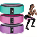 Fabric Resistance Bands Set of 3 – Non-Slip Loop Bands for Gentle Home Workouts