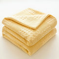 Waffle Knit Cotton Throw Blanket – Breathable All-Season Layer