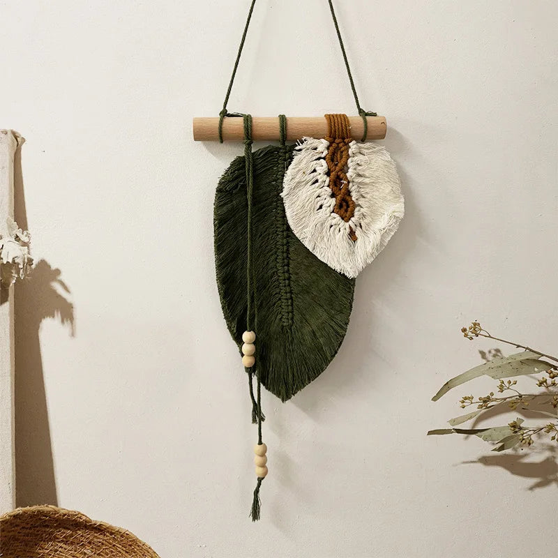 Hand-knotted cotton macrame wall hanging, photo 5 of 8