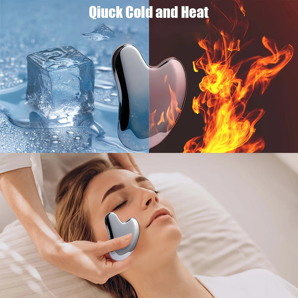 Stainless Steel Gua Sha Facial Tool – Unbreakable, Cooling Self-Care Ritual