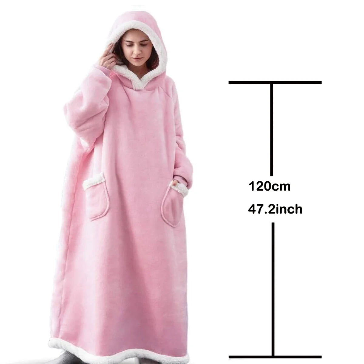 Oversized Wearable Blanket Hoodie – Cozy Fleece