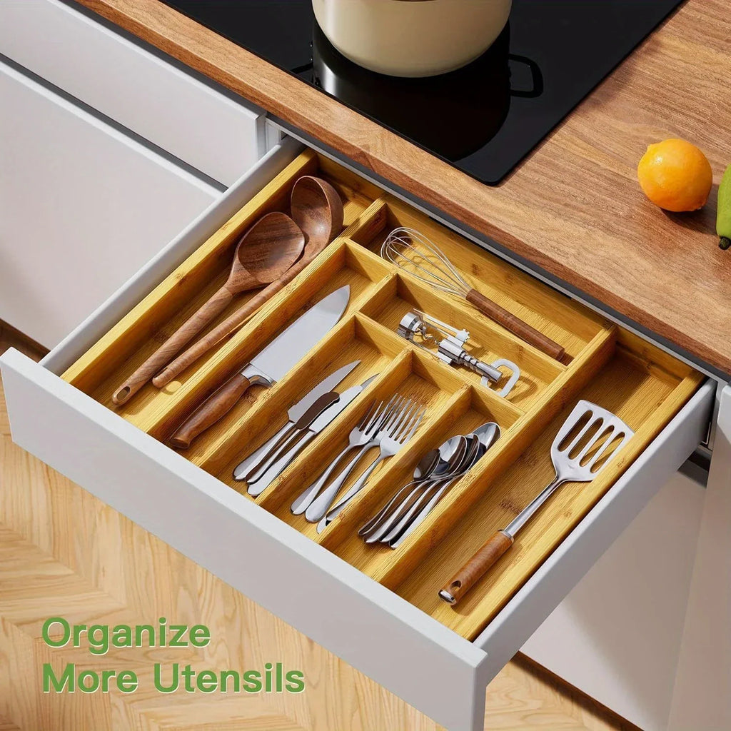 Expandable Bamboo Drawer Organizer