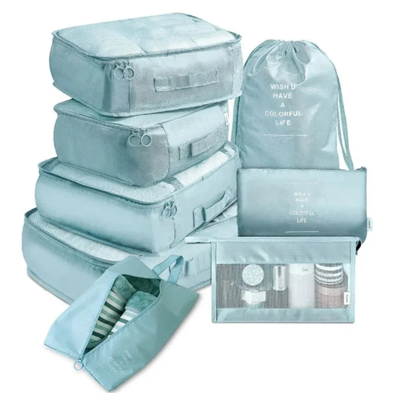 Packing Cubes Set of 8 – Lightweight Suitcase Organizers for Calm Travel
