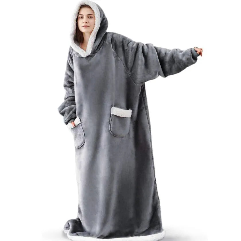 Oversized Wearable Blanket Hoodie – Cozy Fleece