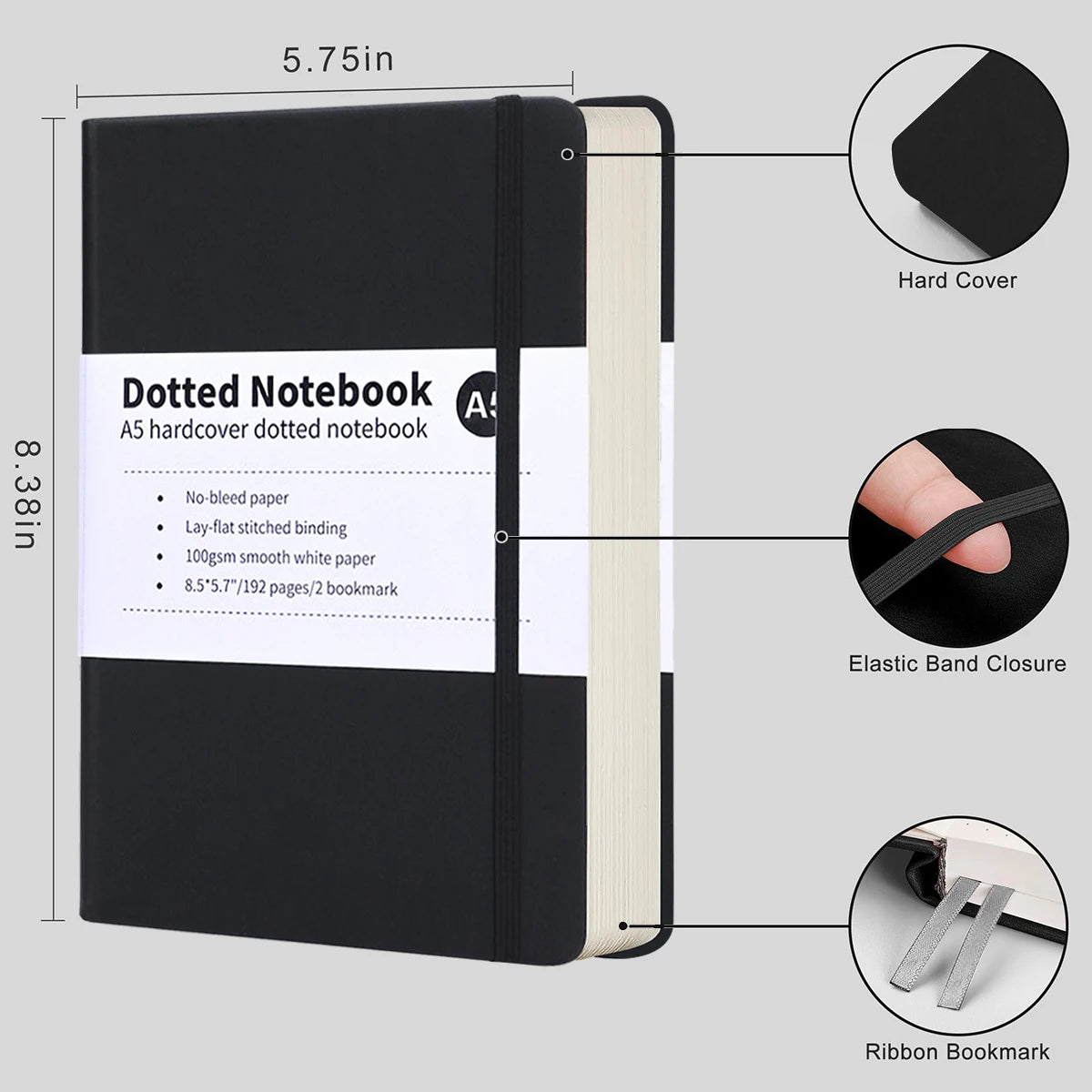 Dot Grid Journal – A5 Hardcover Notebook