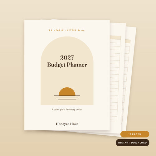 2027 budget planner printable, cover and pages