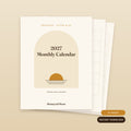 2027 monthly calendar printable in honey and cream, cover and pages
